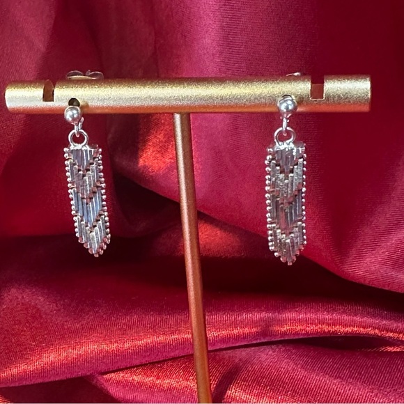 Silver Plated Medal Riccio Earrings - Vintage - Picture 2 of 11